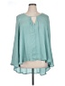 Jennifer Lopez 100% Polyester Teal Long Sleeve Blouse Size XL - photo 1