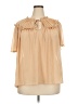 Torrid 100% Polyester Tan Short Sleeve Blouse Size 2X Plus (2) - photo 1