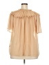 Torrid 100% Polyester Tan Short Sleeve Blouse Size 2X Plus (2) - photo 2