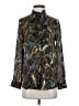 Zara Basic Paisley Black Long Sleeve Blouse Size XS - photo 1
