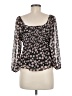 American Eagle Outfitters 100% Polyester Black 3/4 Sleeve Blouse Size M - photo 2