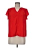 Maison Jules 100% Polyester Red Short Sleeve Blouse Size M - photo 1