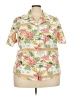Swann 100% Polyester Tropical Ivory Short Sleeve Blouse Size 22 - photo 1