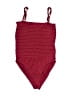 Assorted Brands Chevron-herringbone Burgundy Bodysuit Size XS - photo 1
