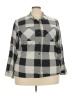 Eye Candy 100% Polyester Plaid Gray 3/4 Sleeve Blouse Size 3X - photo 1