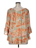Unbranded 100% Rayon Orange 3/4 Sleeve Blouse Size 0X - photo 2