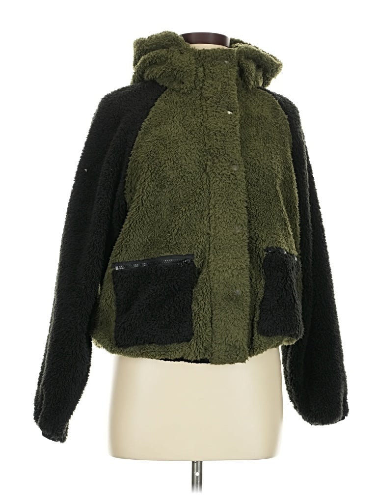 Pre-owned Plush Faux Fur Jacket In Green
