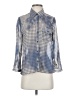 Love on a Hanger 100% Polyester Checkered-gingham Blue 3/4 Sleeve Blouse Size S - photo 1