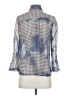 Love on a Hanger 100% Polyester Checkered-gingham Blue 3/4 Sleeve Blouse Size S - photo 2