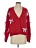 Luna Ivy 100% Polyester Red Cardigan Size S - photo 1