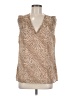 Banana Republic 100% Polyester Animal Print Tan Sleeveless Blouse Size M - photo 1