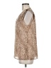 Banana Republic 100% Polyester Animal Print Tan Sleeveless Blouse Size M - photo 5