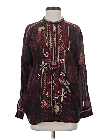 Johnny Was Long Sleeve Silk Top (view 1)