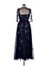 MARCHESA notte 100% Polyester Blue Cocktail Dress Size 14 - photo 2