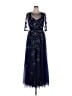 MARCHESA notte 100% Polyester Blue Cocktail Dress Size 14 - photo 1