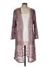 Oleg Cassini Floral Pink Purple Cardigan Size 12 - photo 1