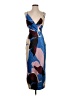 Rebecca Malone 100% Polyester Graphic Blue Cocktail Dress Size 4 - photo 1