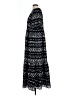 Ann Taylor 100% Polyester Print Blue Casual Dress Size L (tall) - photo 5