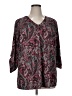Catherines Paisley Burgundy 3/4 Sleeve Blouse Size 0X - photo 1