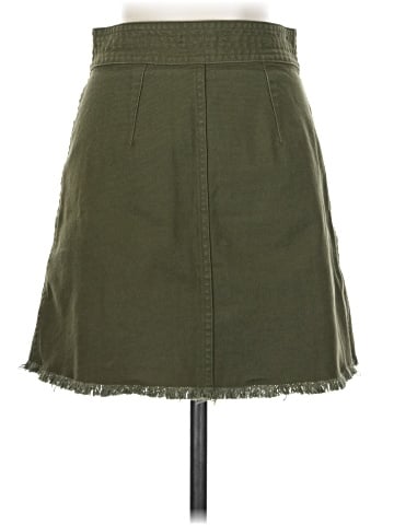 Madewell Raw-Hem A-Line Mini Skirt in Kale (view 2)