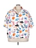 Cider 100% Polyester Tropical White Short Sleeve Blouse Size 4X - photo 1