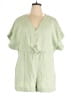 Madewell 100% Cotton Solid Green Romper Size XL - photo 1