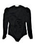 Diane von Furstenberg Solid Black Bodysuit Size L - photo 1