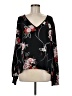 Unbranded 100% Polyester Black Long Sleeve Blouse Size M (estimated) - photo 1