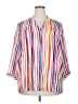 Investments 100% Polyester Stripes White 3/4 Sleeve Blouse Size 2X - photo 1