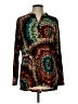 Cubism Print Brown Long Sleeve Blouse Size L - photo 1