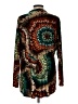 Cubism Print Brown Long Sleeve Blouse Size L - photo 2