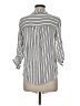 Vixbe 100% Rayon Stripes Silver 3/4 Sleeve Button-Down Shirt Size M - photo 2
