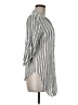Vixbe 100% Rayon Stripes Silver 3/4 Sleeve Button-Down Shirt Size M - photo 4