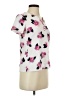 Karen Scott Hearts Ivory Short Sleeve Blouse Size XS - photo 1