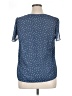 Max Studio Stars Blue Short Sleeve Blouse Size XL - photo 2