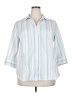 Riders Stripes Blue 3/4 Sleeve Button-Down Shirt Size 2X - photo 1