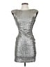 Zara 100% Polyamide Metallic Silver Cocktail Dress Size S - photo 1