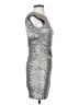Zara 100% Polyamide Metallic Silver Cocktail Dress Size S - photo 4