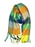 Unbranded Plaid Yellow Blue Scarf One size - photo 1