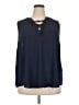 Torrid 100% Polyester Solid Blue Sleeveless Blouse Size 2X Plus (2) - photo 1