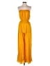 Forever 21 100% Polyester Solid Yellow Jumpsuit Size S - photo 1