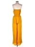 Forever 21 100% Polyester Solid Yellow Jumpsuit Size S - photo 2