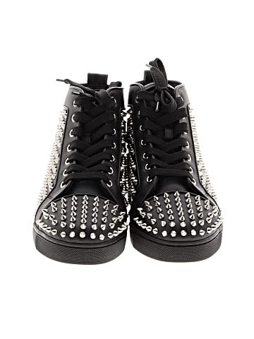 Christian Louboutin Leather Louis Spikes Sneakers (view 2)