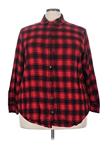 CALVIN KLEIN JEANS 3/4 Sleeve Button-Down Shirt (view 1)