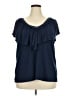 Torrid Blue Short Sleeve Blouse Size 3X Plus (3) - photo 1