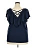 Torrid Blue Short Sleeve Blouse Size 3X Plus (3) - photo 2