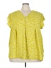 Cynthia Rowley 100% Polyester Yellow Short Sleeve Blouse Size 3X - photo 1