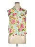 Wet Seal 100% Polyester Floral Green Sleeveless Blouse Size XL - photo 1