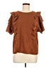 Express Brown Short Sleeve Blouse Size M - photo 1
