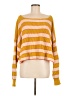Free People 100% Cotton Stripes Yellow Pullover Sweater Size M - photo 1